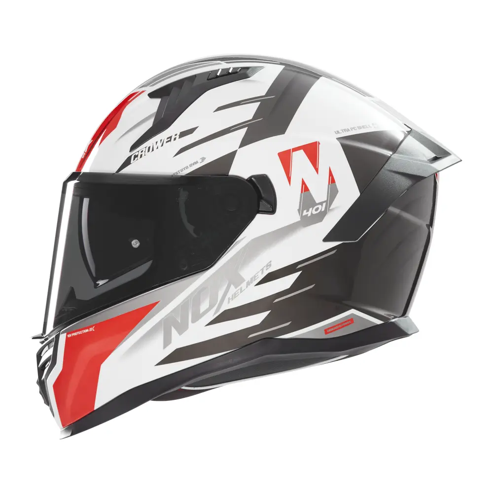 Casco Nox N401 Crower Blanc/Rojo