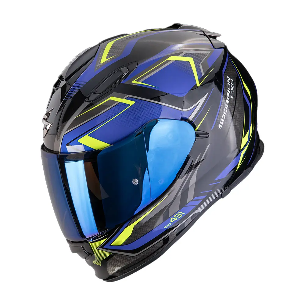 Casco Scorpion Exo 491 Zumo Neg-Azul-Flou